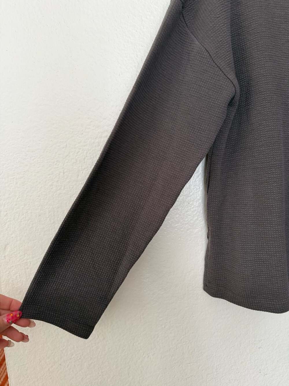 Eileen Fisher Organic Cotton Tencel Lyocell Waffle Knit Funnel Neck - Picture 2 of 6